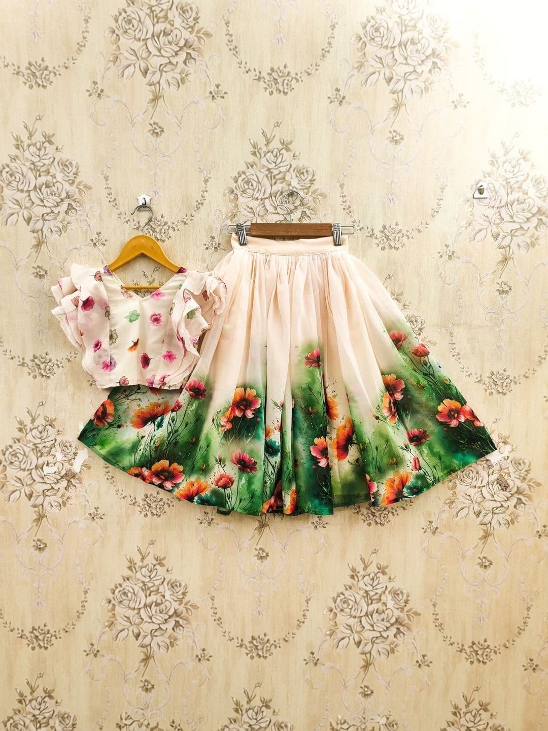 JOVK DESIGN Kalamkari Tilak Printed Lehenga Choli - view 1