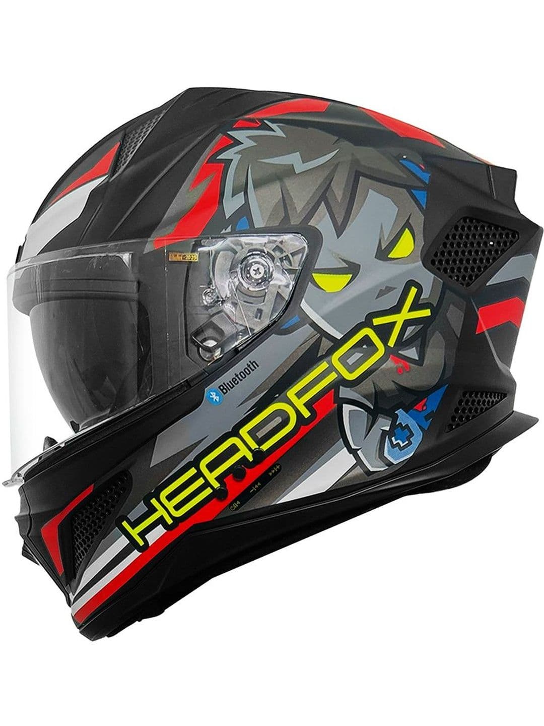 HEADFOX Men Printed Shady Smart Bluetooth Full Face Helmet