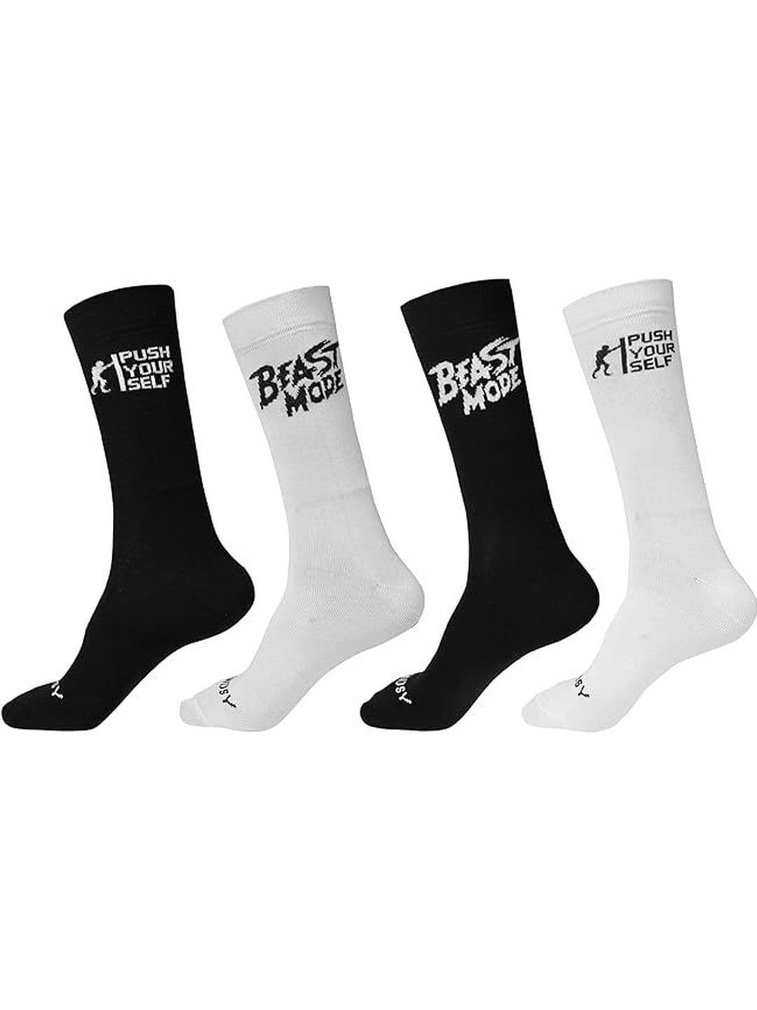 TENDSY Men Pack of 4 Printed Cotton Calf Length Socks - view 1