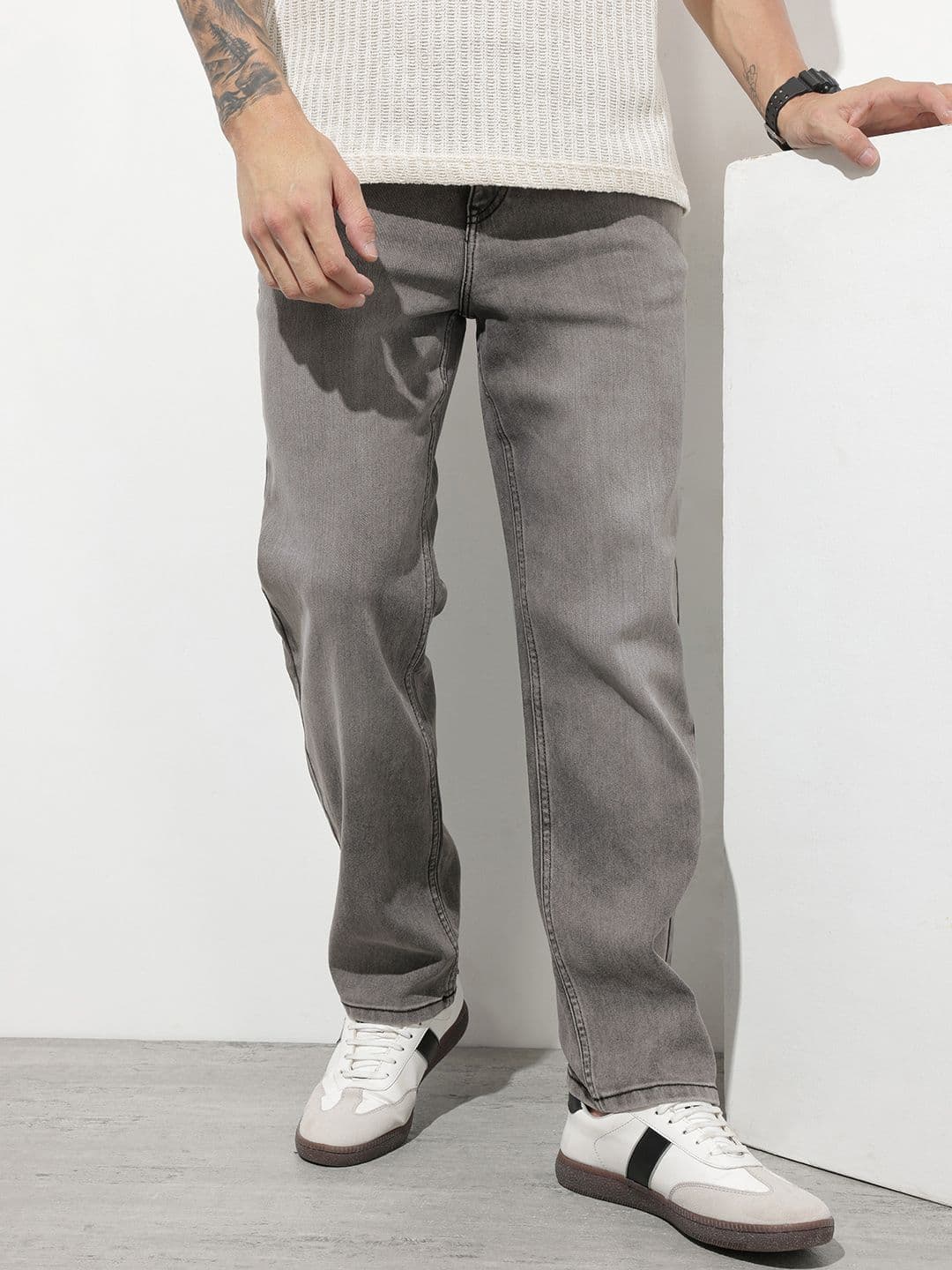 The Roadster Life Co. Men Straight Fit Mid-Rise Light Fade Stretchable Jeans - view 1