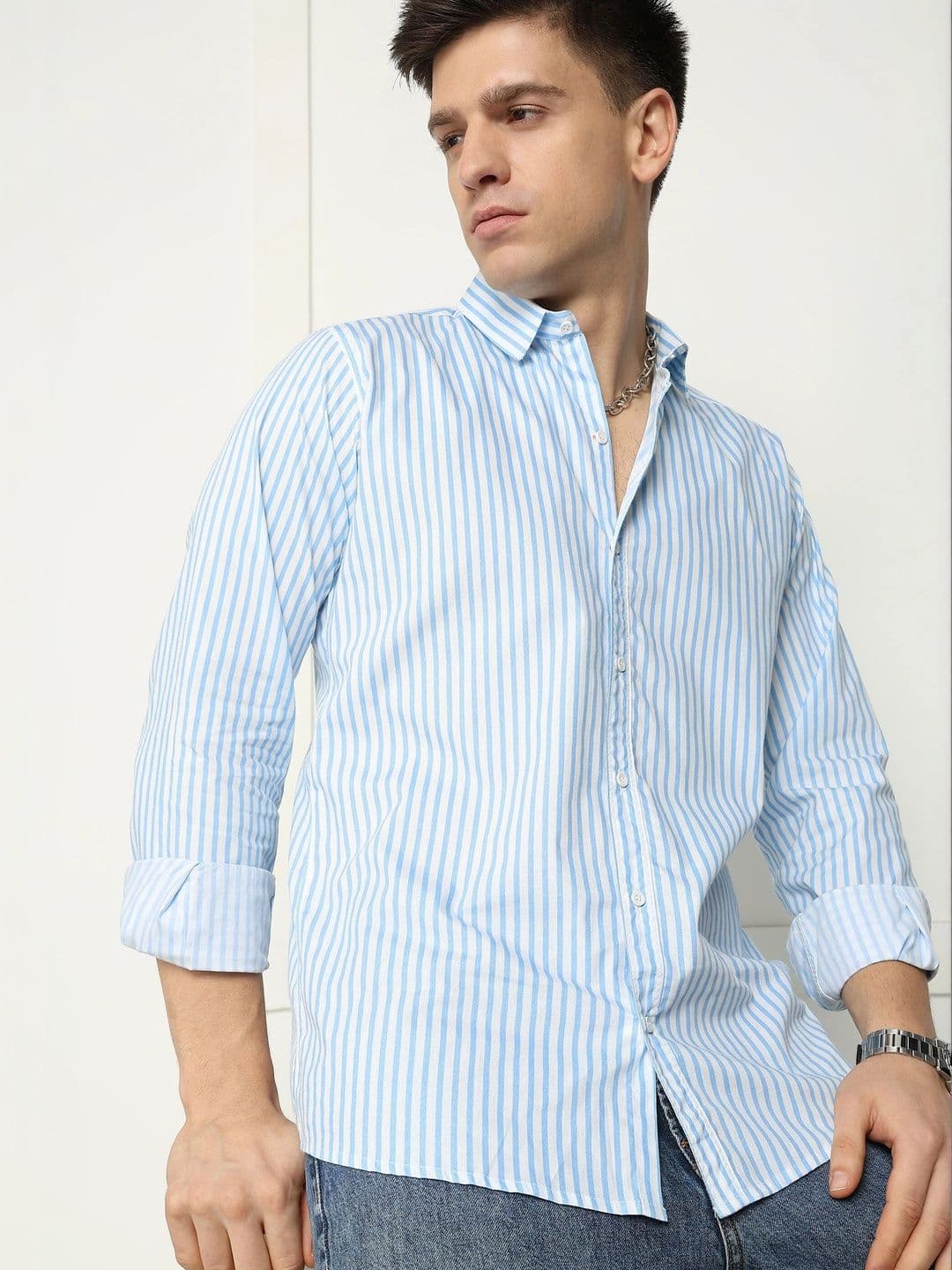 EIGHTEEN UP Men Classic Striped Casual Shirt - view 1