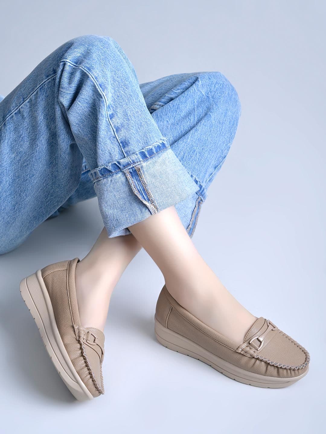 Shoetopia Women Textured Loafers - view 1