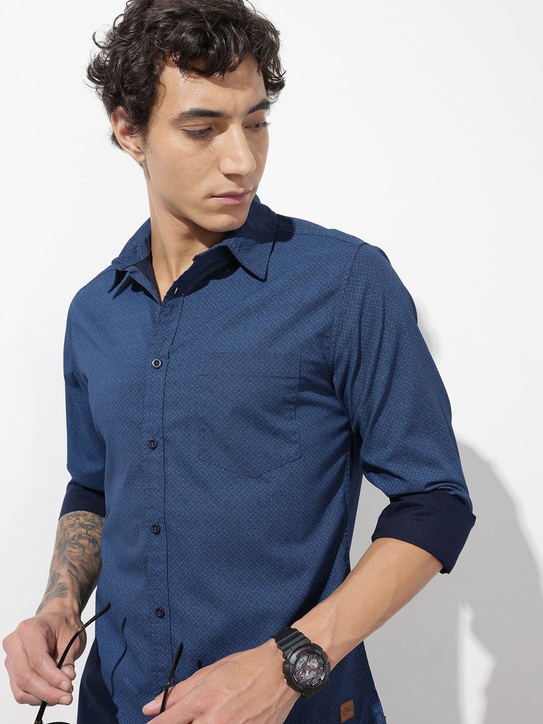The Roadster Life Co. Geometric Printed Pure Cotton Casual Shirt - view 1