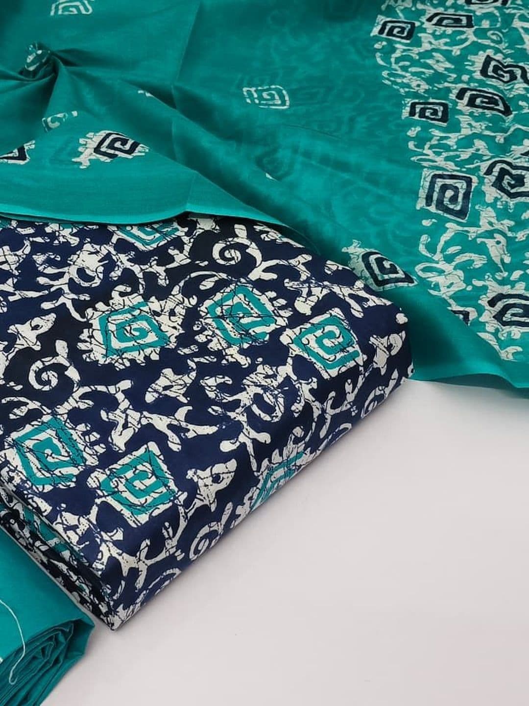 Keshar Printed Pure Cotton Unstitched Dress Material - view 1