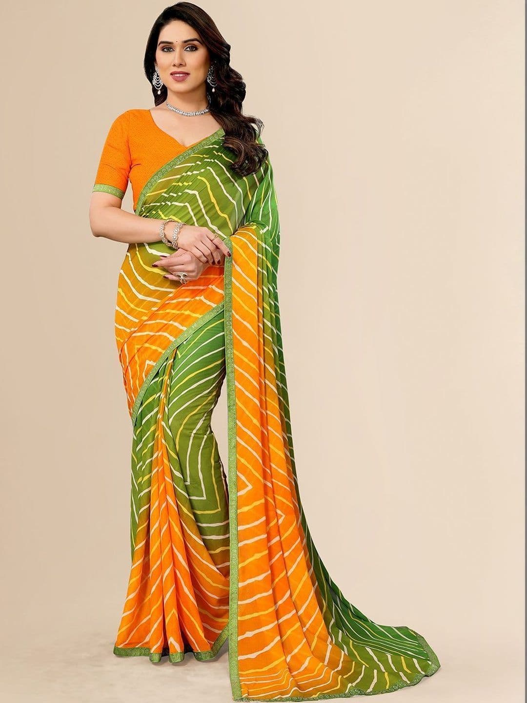 STYLE MODA Leheriya Poly Georgette Saree - view 1