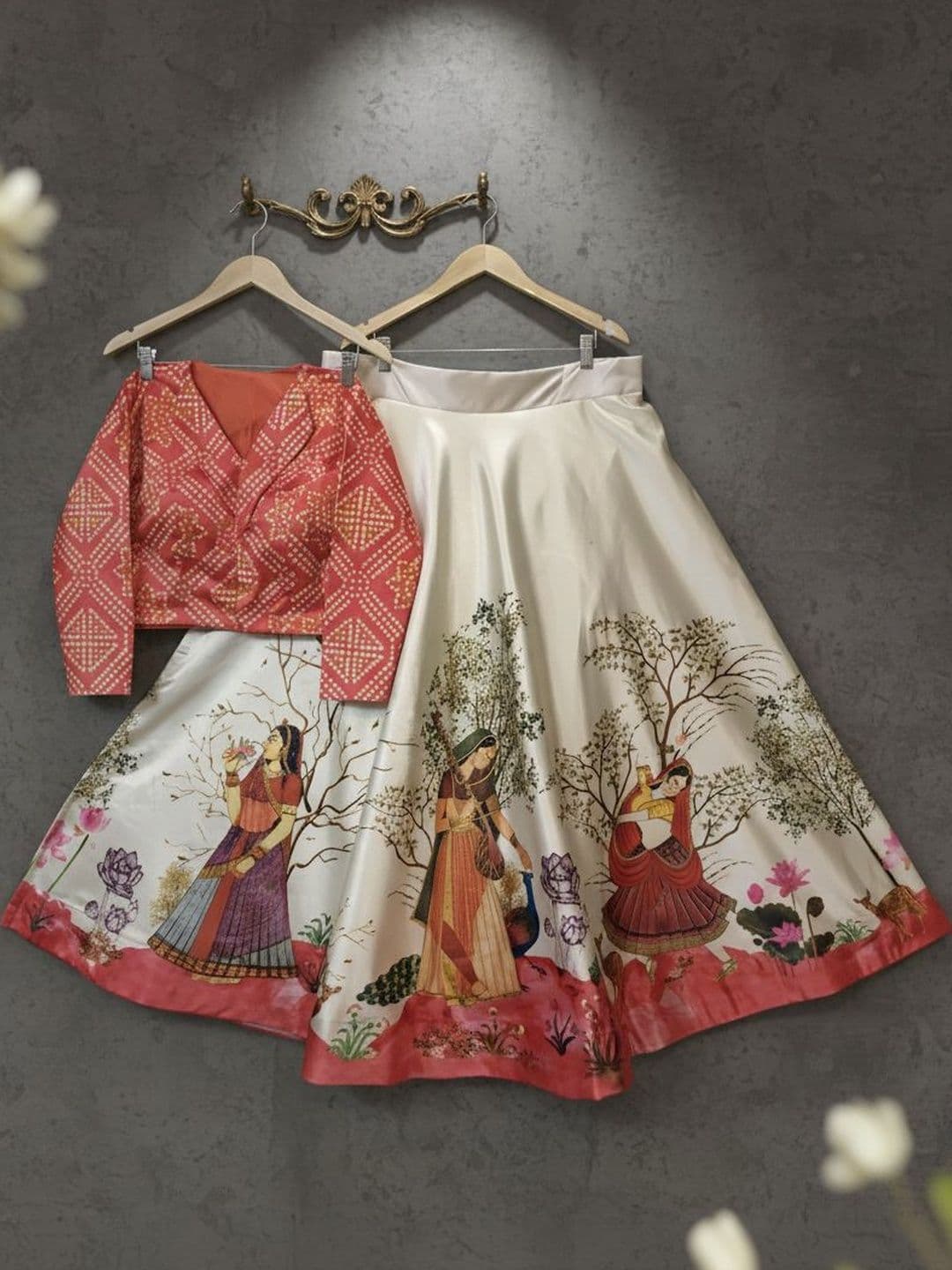 Kaizen TEXO FAB Gadhval Pichvai Print Semistitched Croptop Chaniya Choli - view 1
