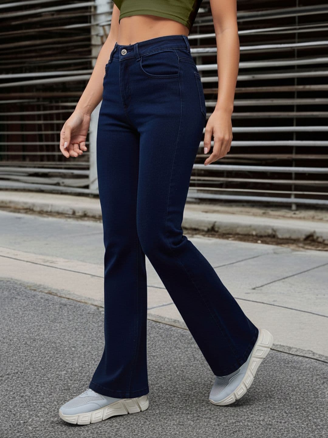 DOLCE CRUDO Women Bootcut High-Rise Stretchable Jeans - view 1