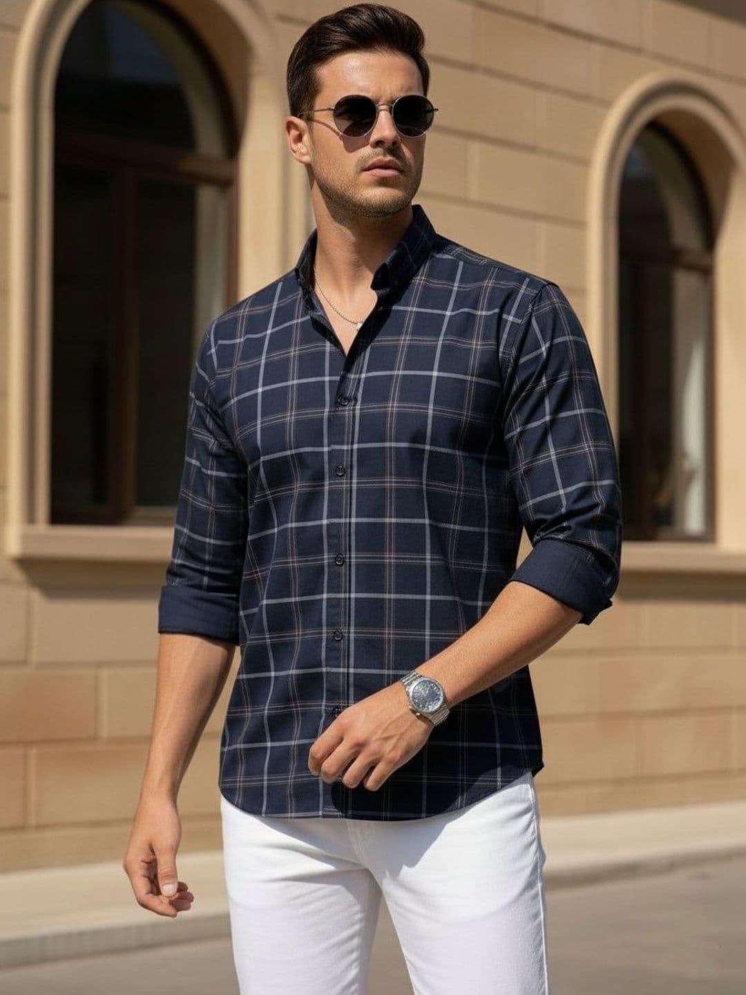 Pjyot by surhi Men Shepherd Checks Checked Casual Shirt - view 1