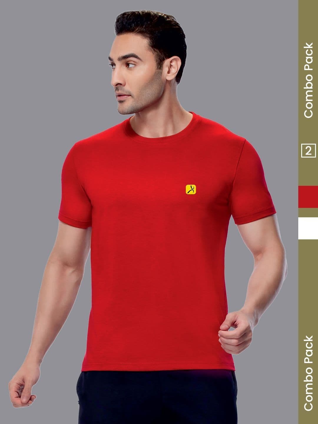 AMUL COMFY Pack Of 2 Cotton Round Neck T-Shirts - view 1