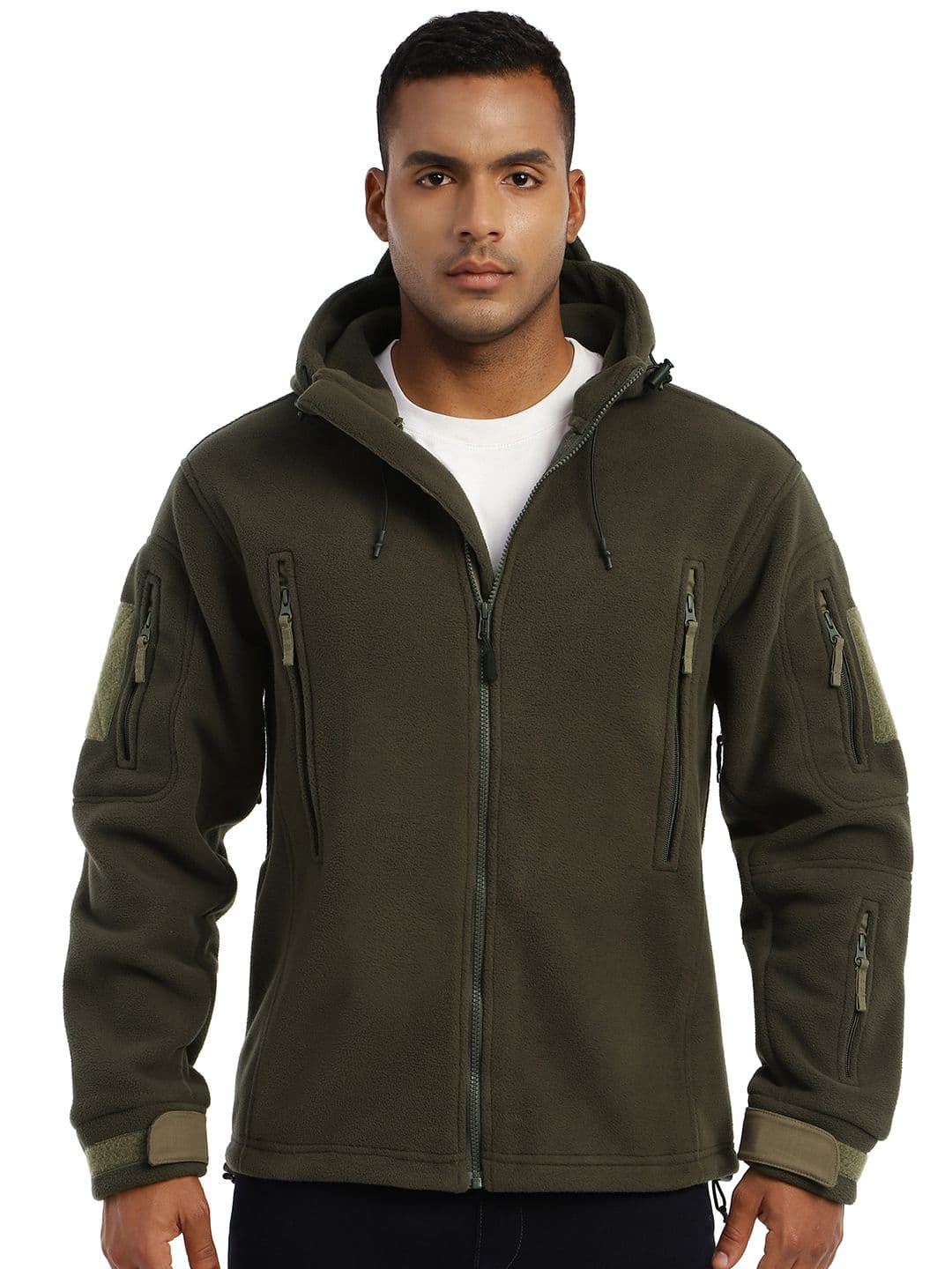MOUNTMILLER Men's Solid Ripstop Dual Superbond HLKN Fleece Tactical Hooded Jacket - view 1