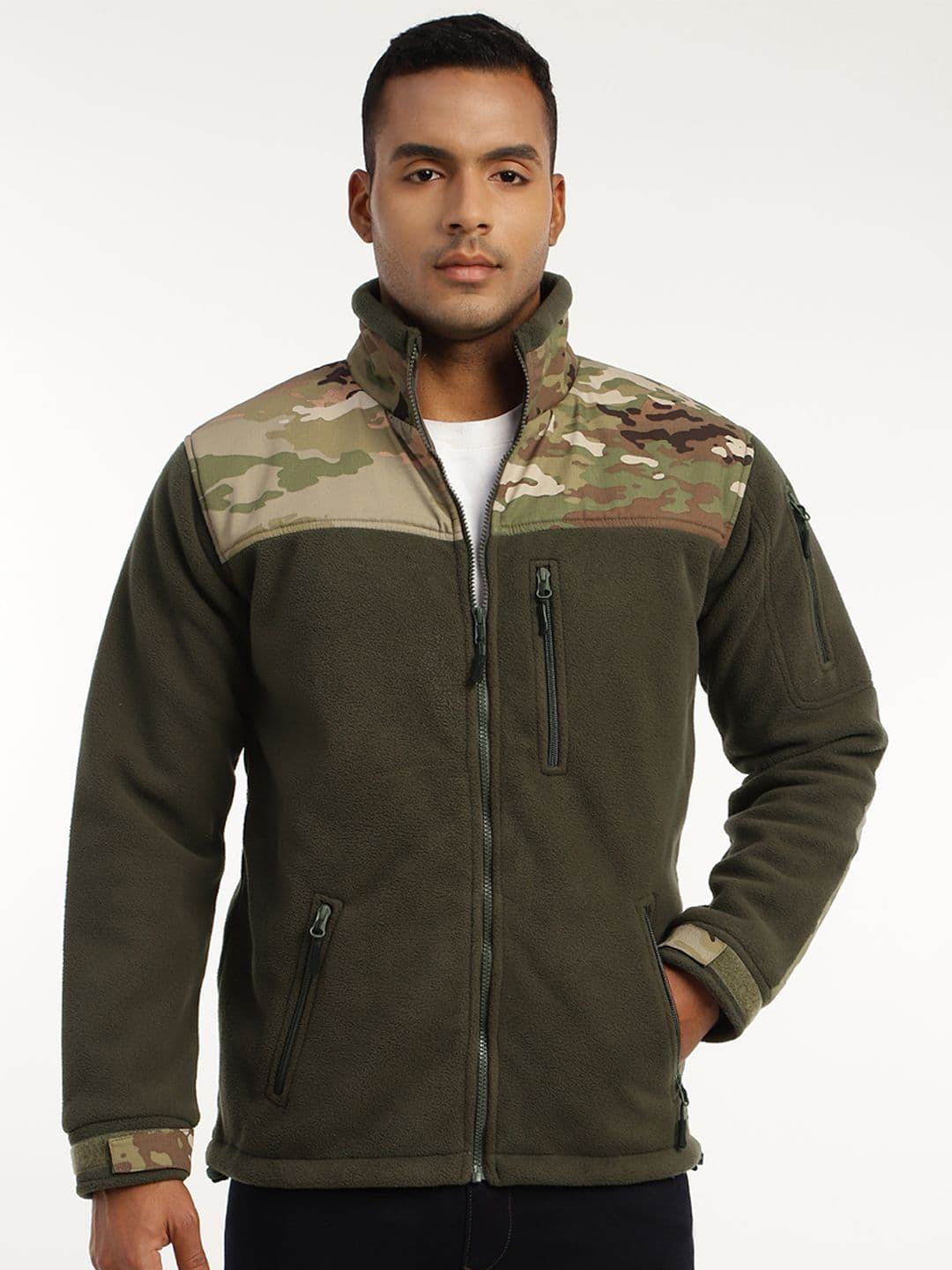MOUNTMILLER Men's Camouflage Printed Ripstop Dual Superbond HLKN Fleece Tactical Jacket - view 1