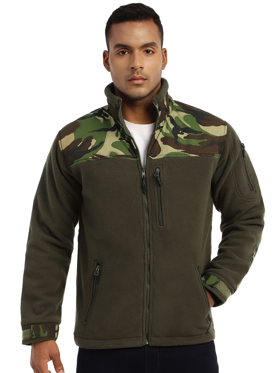 MOUNTMILLER Men's Camouflage Printed Ripstop Dual Superbond HLKN Fleece Tactical Jacket - view 1