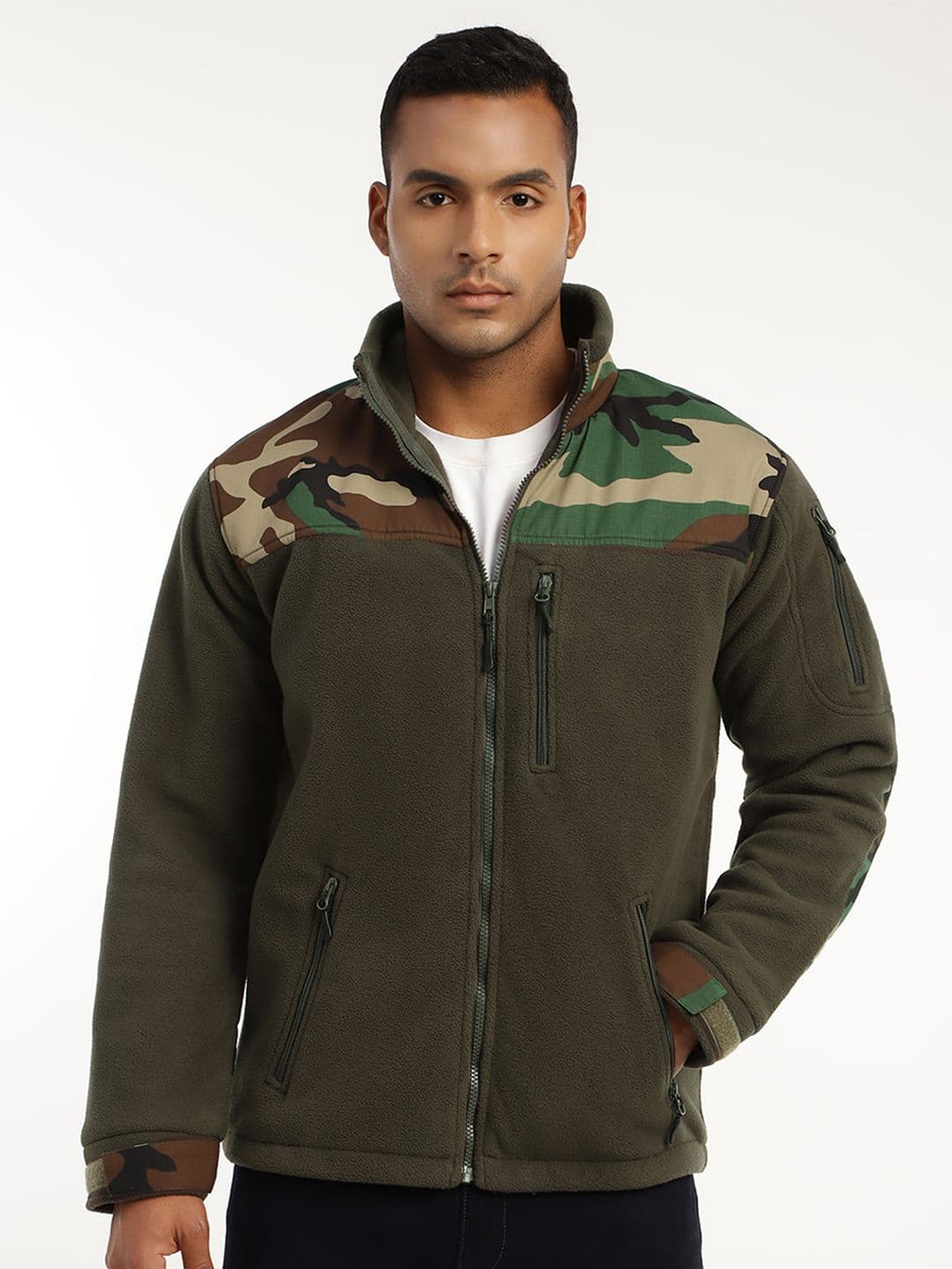 MOUNTMILLER Men's Camouflage Printed Ripstop Dual Superbond HLKN Fleece Tactical Jacket - view 1