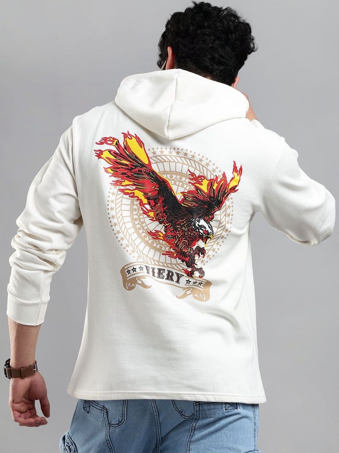 LEWEL Men Printed Hooded Sweatshirt - view 1