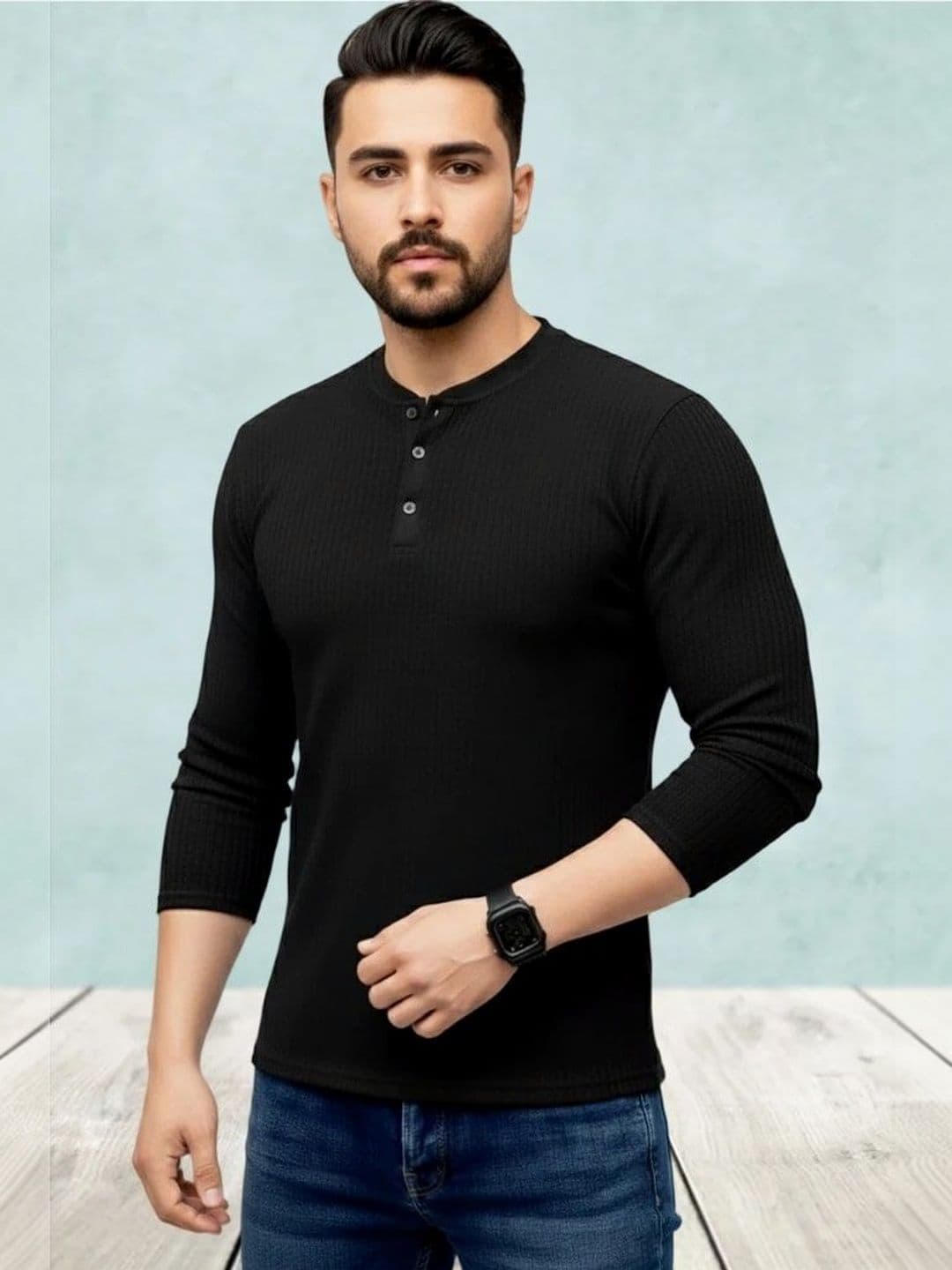 SZN Men Henley Neck T-shirt - view 1