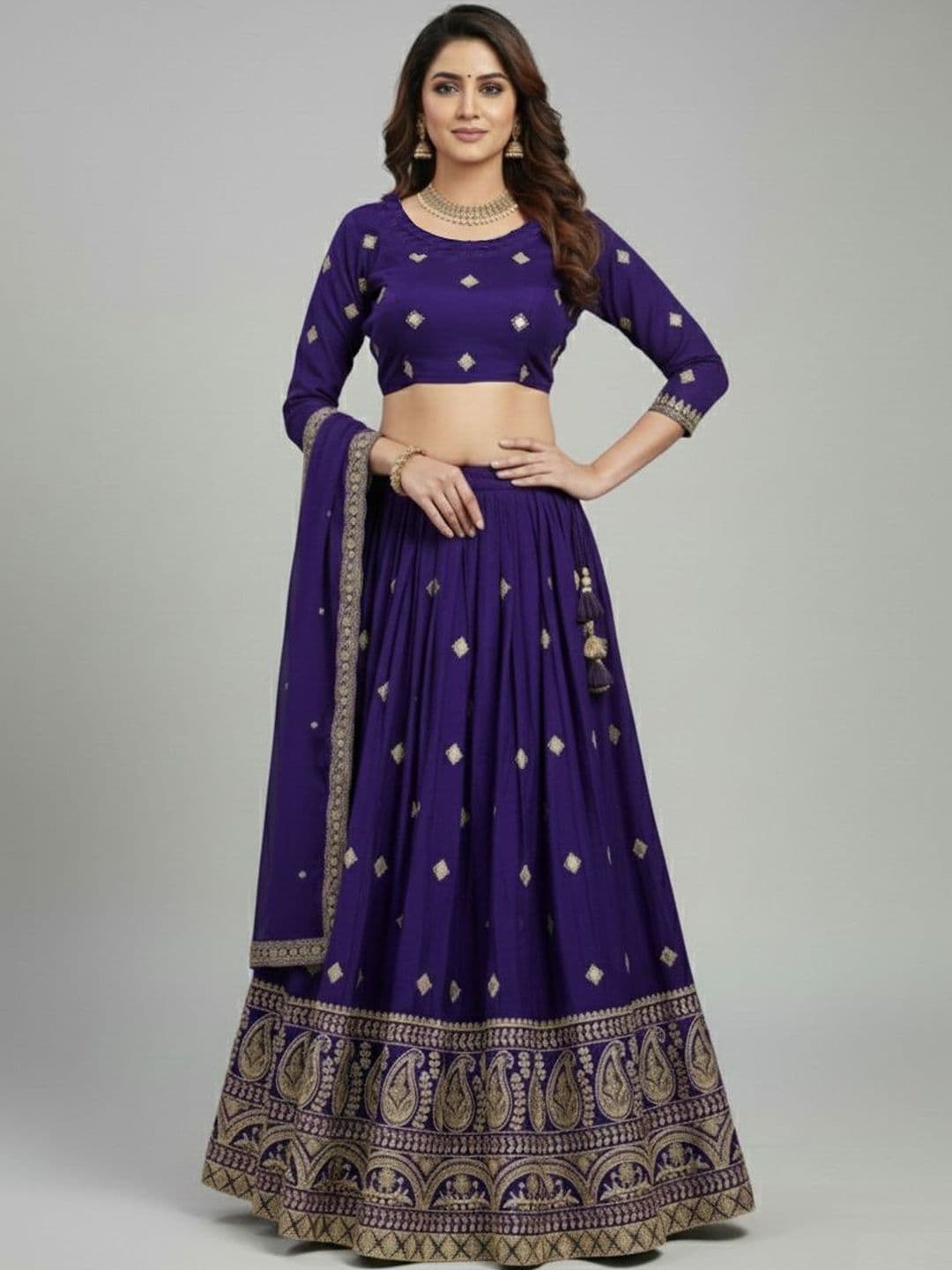 JULEE Embroidered Ready to Wear Lehenga & Blouse With Dupatta - view 1