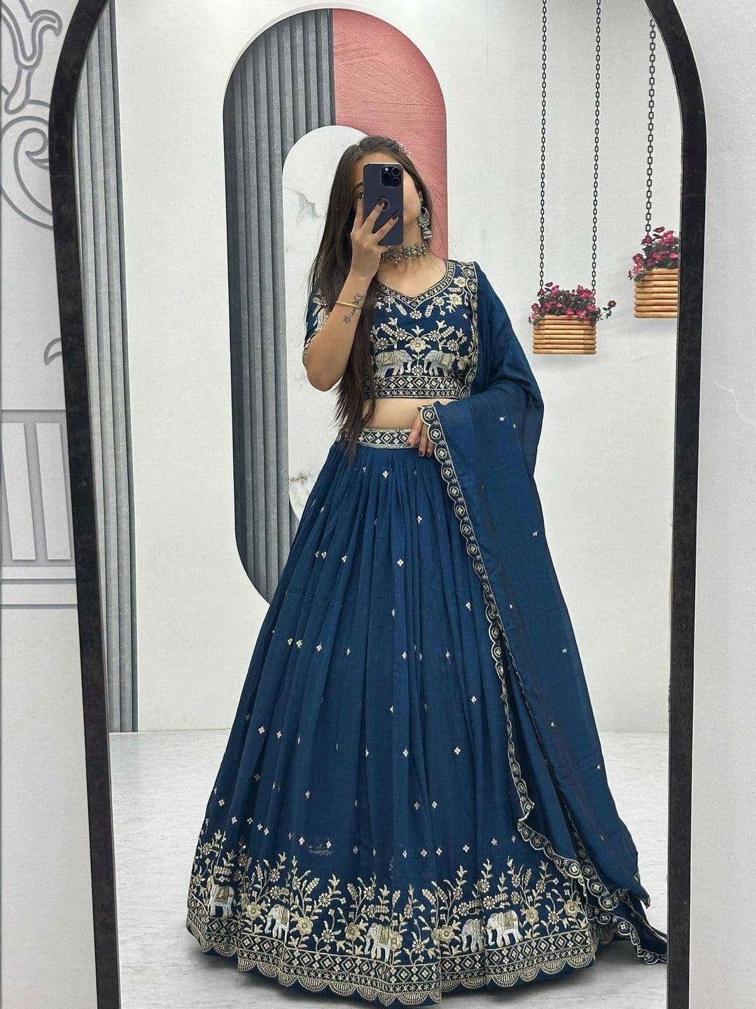 JULEE Embroidered Semi-Stitched Lehenga & Blouse With Dupatta - view 1