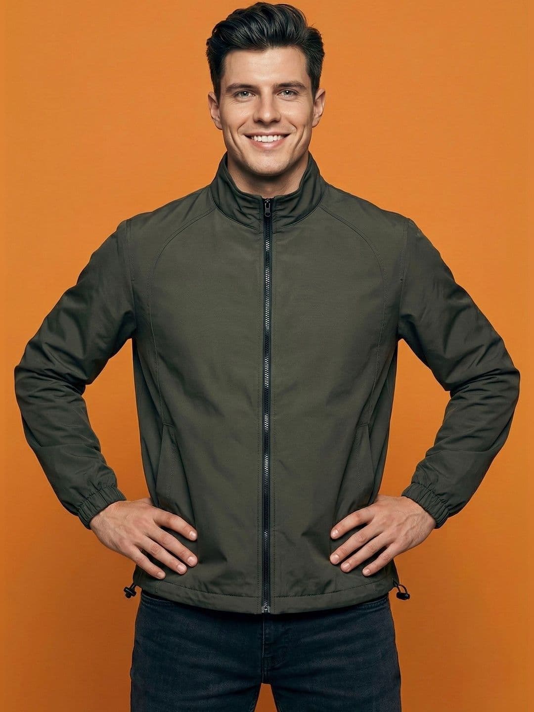 The Roadster Lifestyle Co Mock Collar Open Front Jacket - view 1