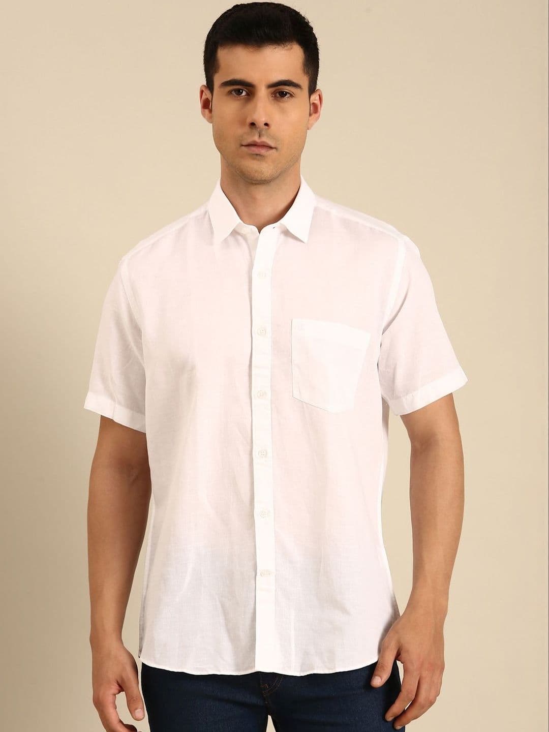 CAVALLO by Linen Club Men Regular Fit Cotton Linen Casual Shirt - view 1