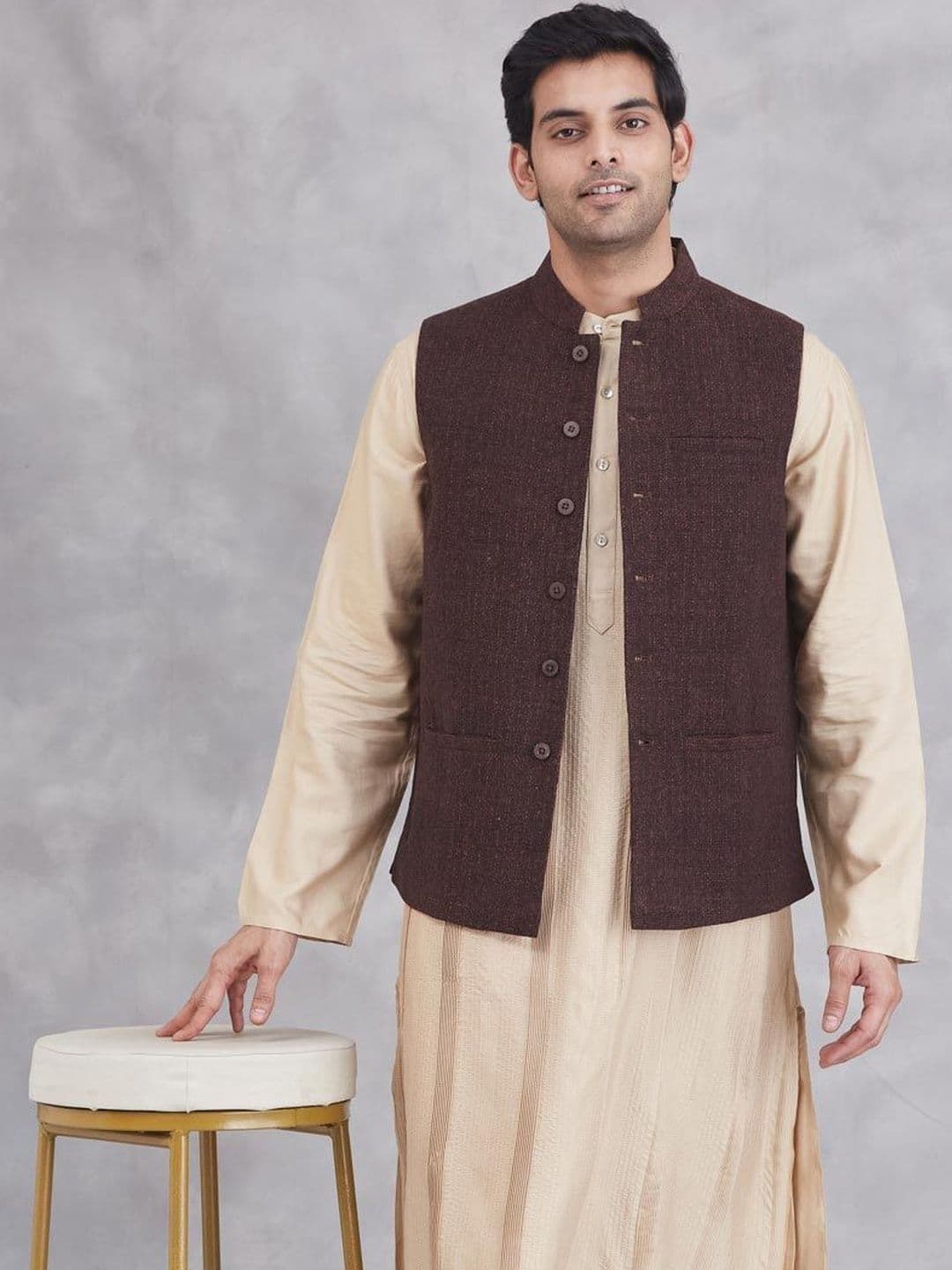 Fabindia Mandarin Collared Nehru Jackets - view 1
