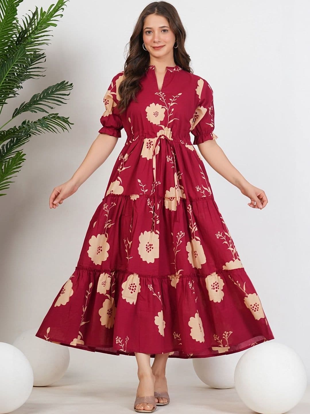 UNIBLISS Women Floral Printed Thread Work Anarkali Kurta - view 1