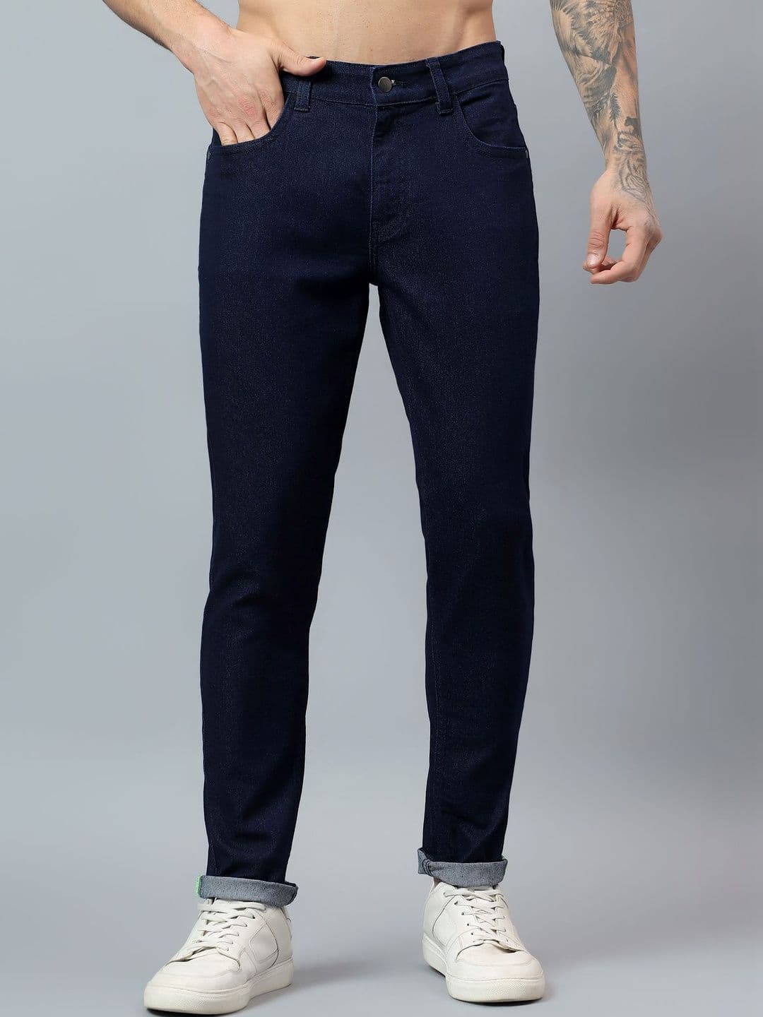 R.Code by The Roadster Life Co. Men Carrot Slim Fit Mid-Rise Stretchable Jeans