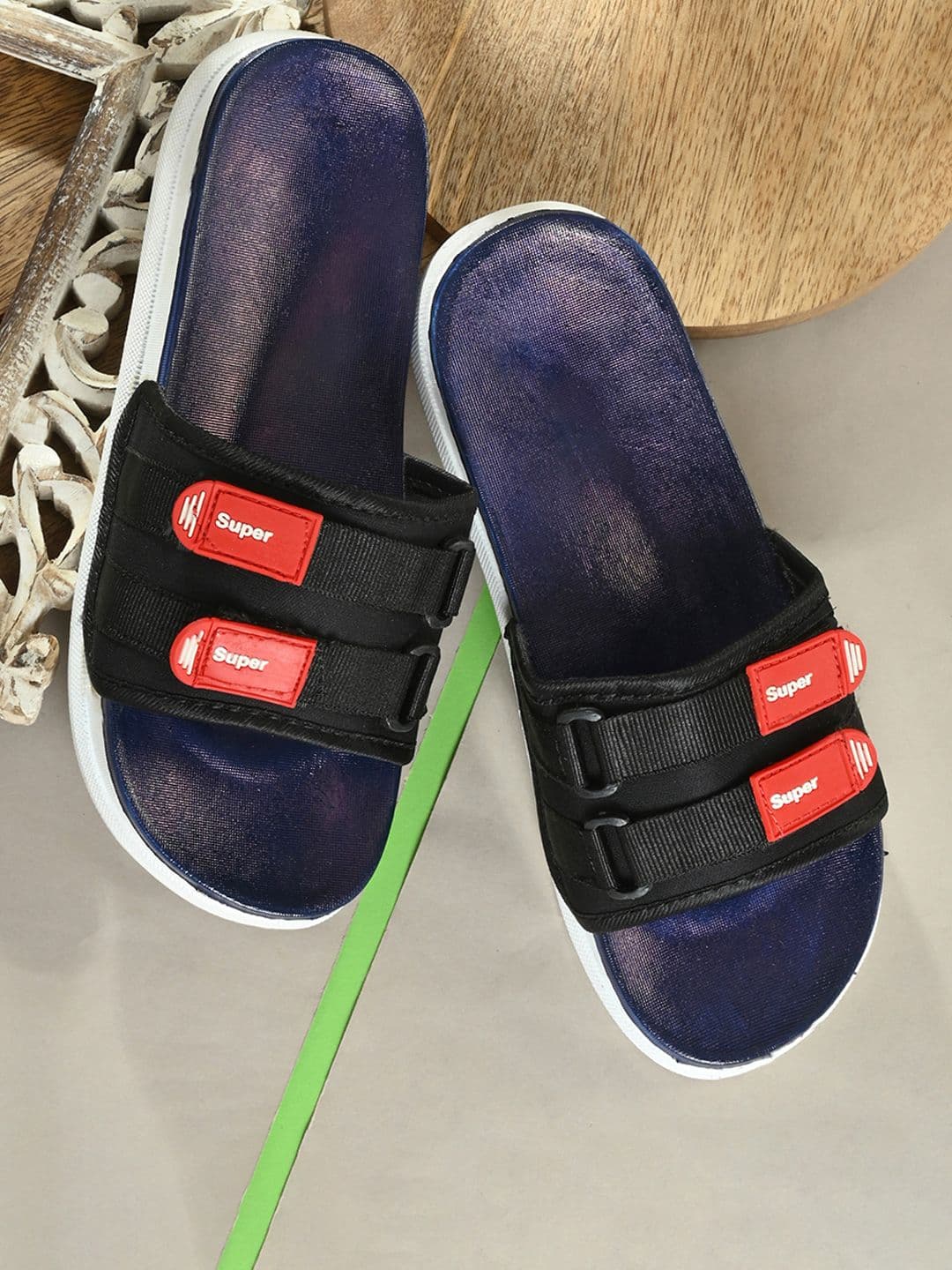 Shoe Island Men Silicon Strap SLP_SUPR Navy Blue PVC Shoes - view 1
