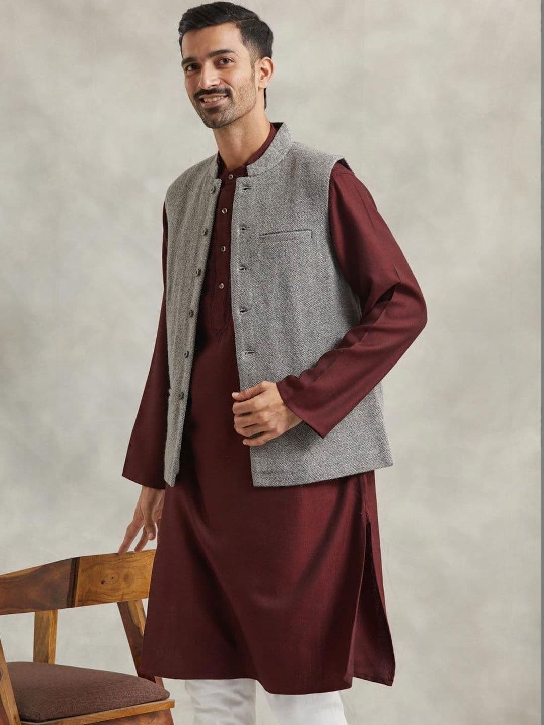 Fabindia Mandarin Collared Nehru Jackets - view 1
