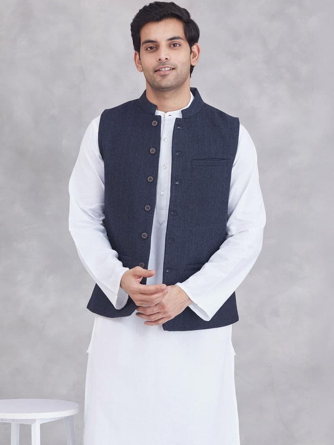 Fabindia Mandarin Collared Nehru Jackets - view 1