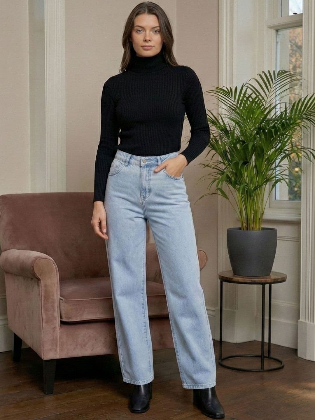 Shrutika Women Jean Straight Fit High-Rise Light Fade Stretchable Jeans - view 1
