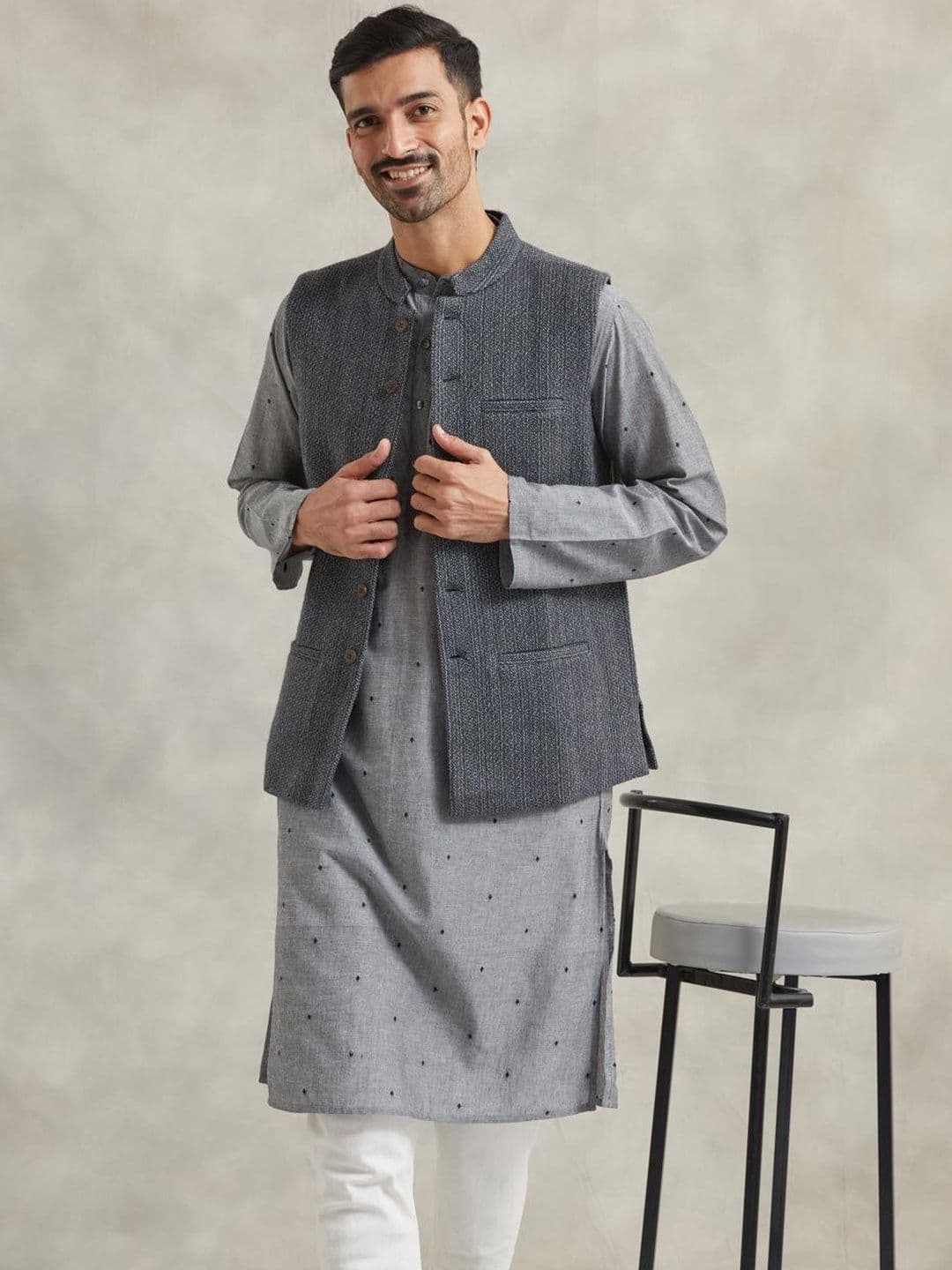 Fabindia Woven Design Nehru Jacket - view 1
