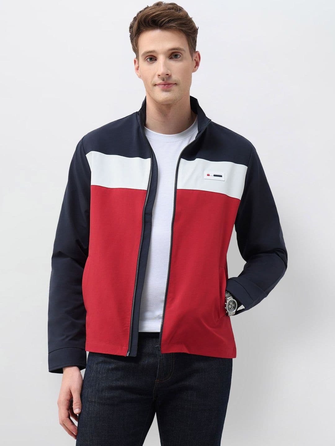 U.S. Polo Assn. Men Colourblocked Lightweight Sporty Jacket - view 1