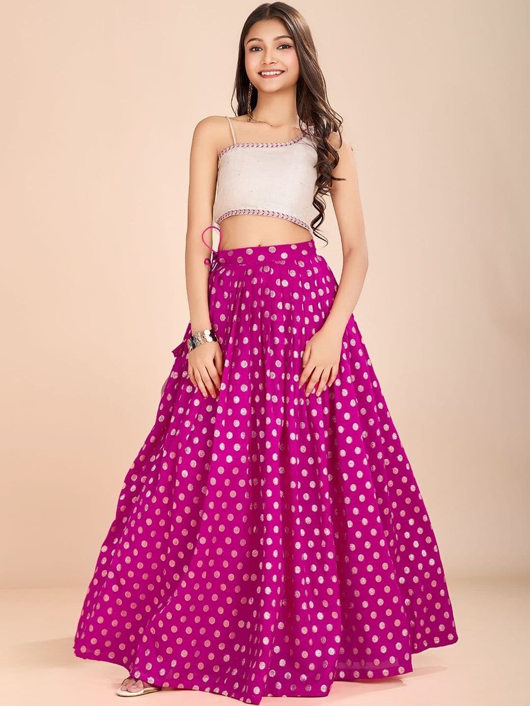 KALANANDI Girls Embellished Ready to Wear Lehenga & - view 1