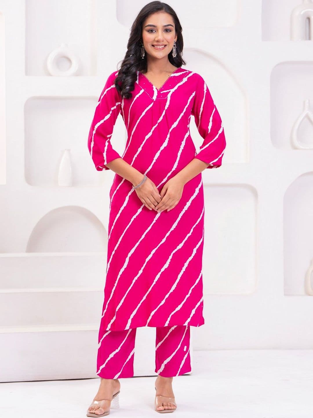 HERE&NOW Women Printed Regular Kurta with Trousers - view 1
