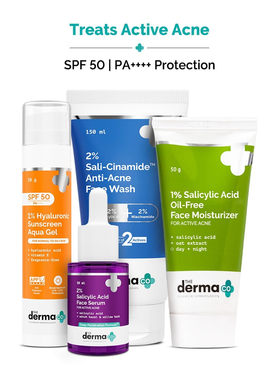 The Derma co. Set Of 4 Sunscreen Gel, Face Wash, Serum & Moisturizer Combo - view 1