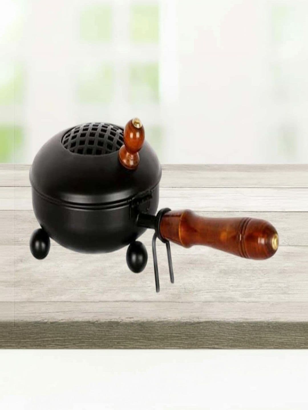 Heaven Decor Black & Brown Metal Dhoop Dhani With Handle - view 1