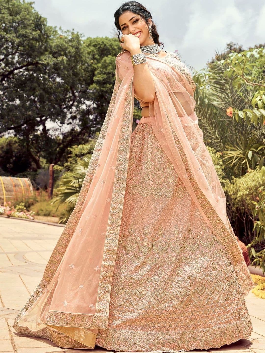 Fusionic Embroidered Semi-Stitched Lehenga & Blouse With Dupatta - view 1