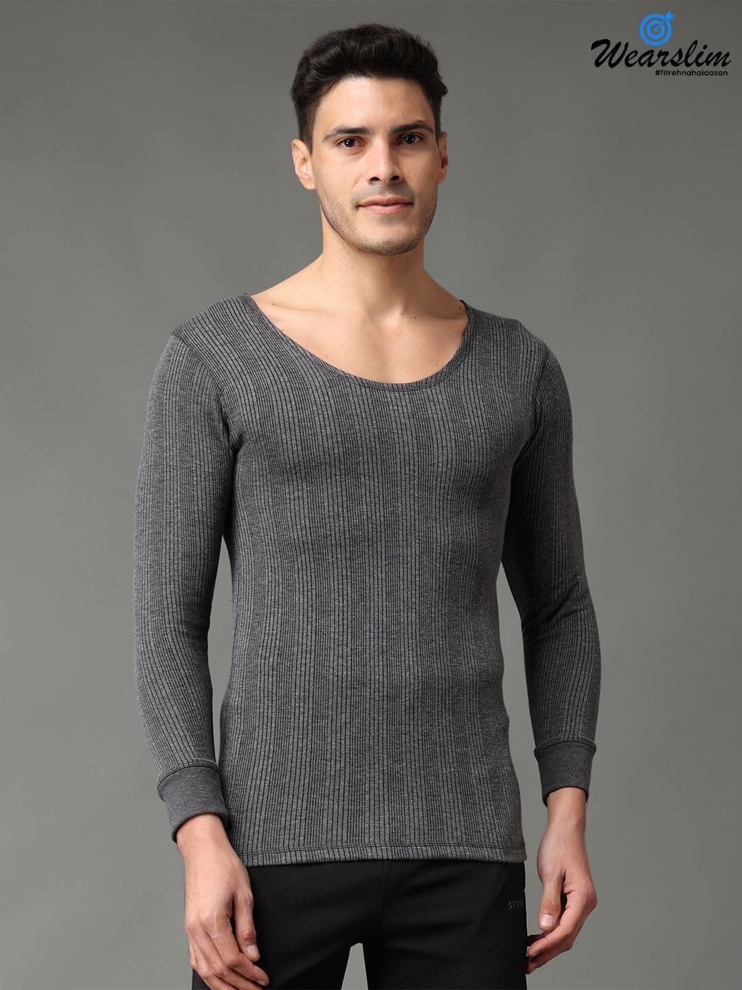 Wearslim Striped Cotton Thermal Tops - view 1