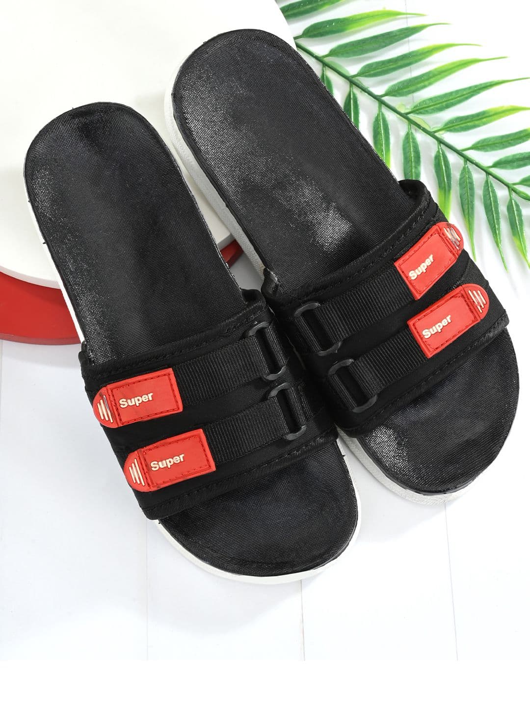 Shoe Island Men Silicon Strap SLP_SUPR Black PVC Shoes - view 1