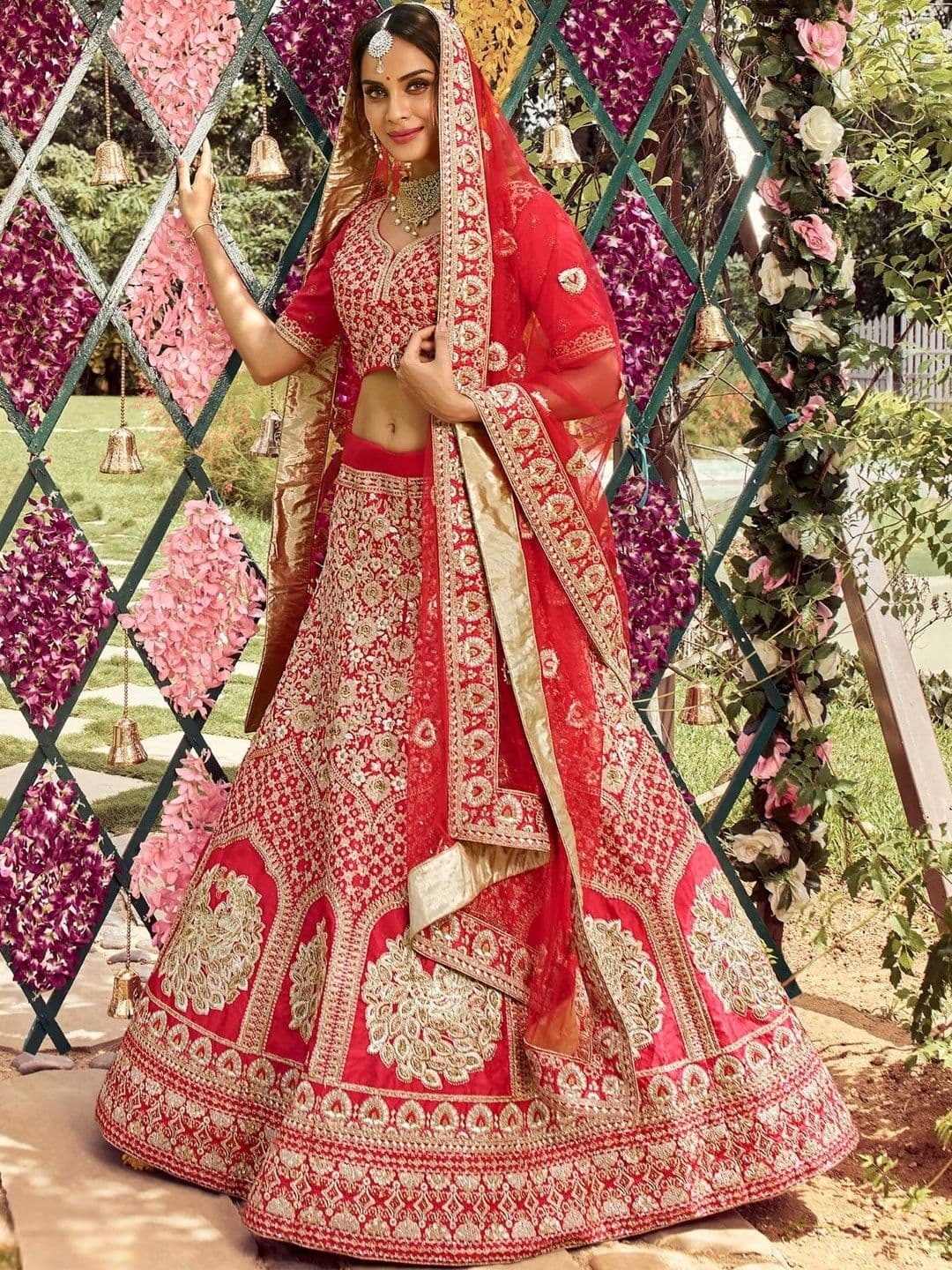 Fusionic Embroidered Semi-Stitched Lehenga & Blouse With Dupatta - view 1