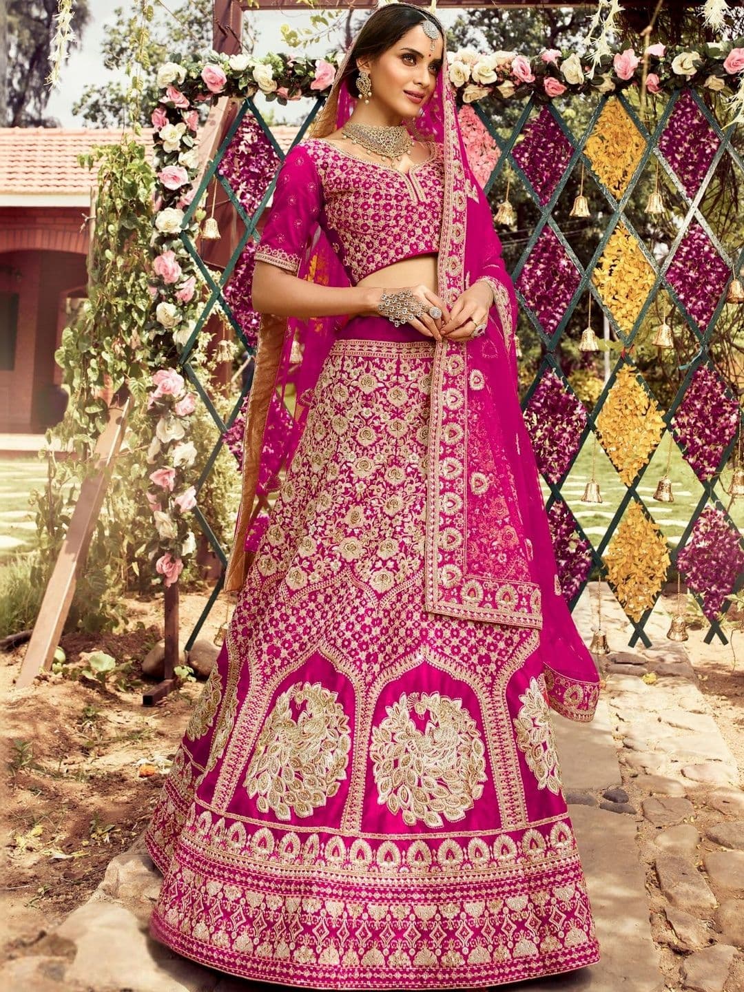 Fusionic Embroidered Semi-Stitched Lehenga & Blouse With Dupatta - view 1
