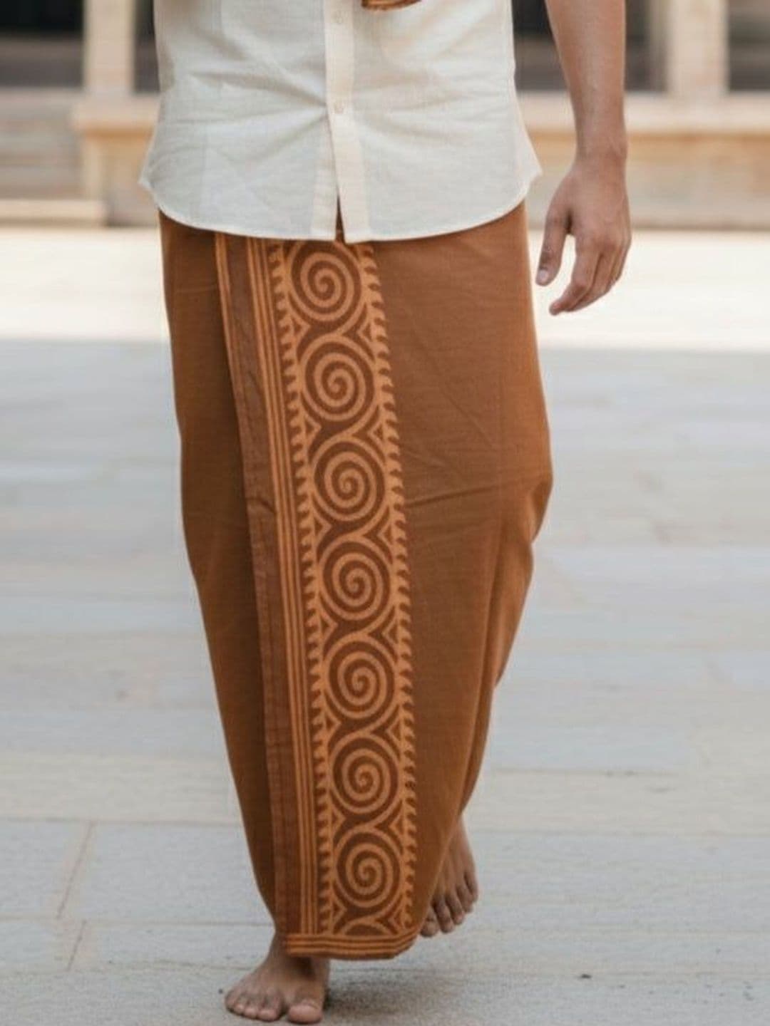 CRYSTAL HEAL Men Printed Cotton Dhoti Dhotis - view 1