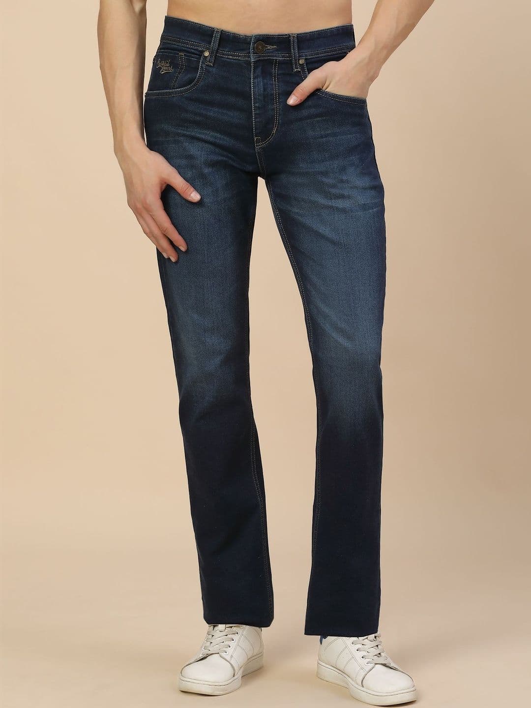 Cantabil Men Comfort Regular Fit Mid-Rise Stretchable Jeans - view 1