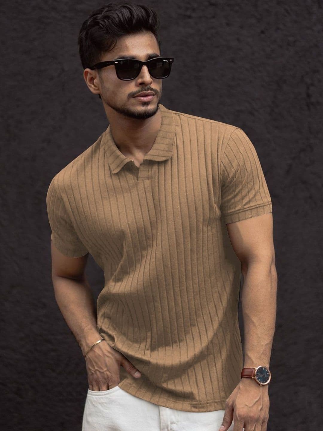HAPPY KHAJANA Men Polo Collar T-shirt - view 1