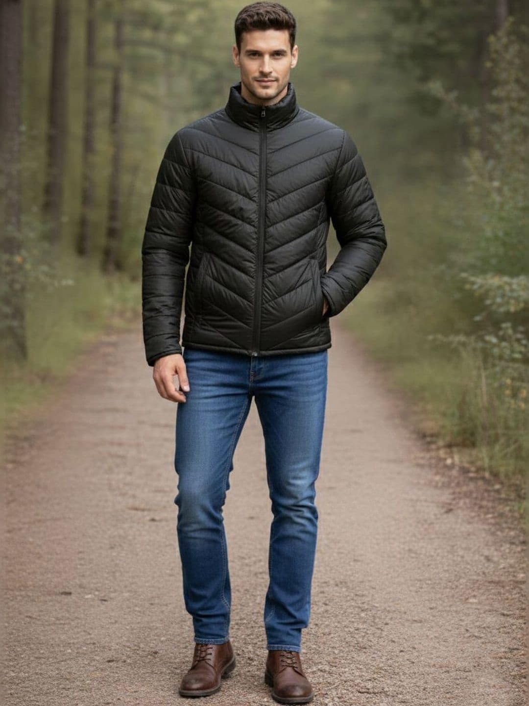 Davno Men Lightweight Puffer Jacket - view 1