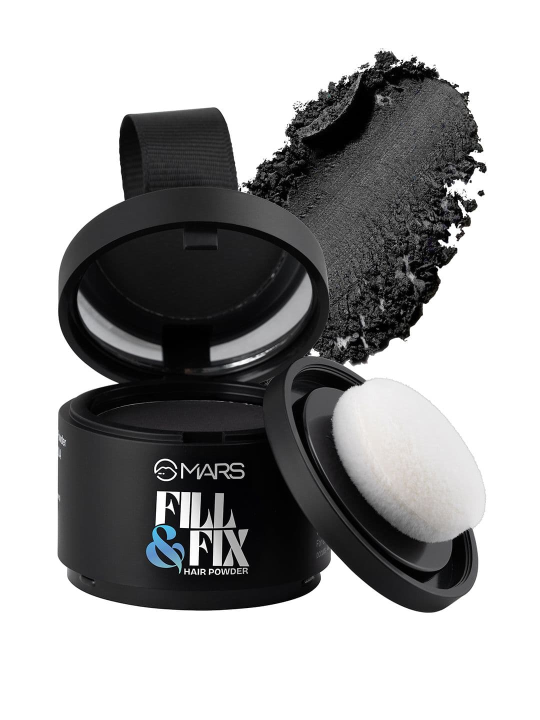 MARS Fill & Fix Hair Cover Powder with Mirror & Puff - Black - view 1