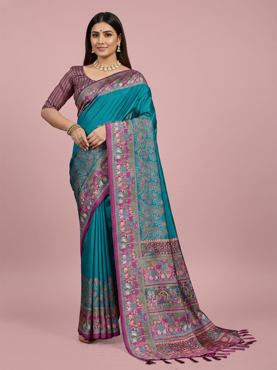 NIWAA Ethnic Motifs Handloom Mysore Silk Saree - view 1