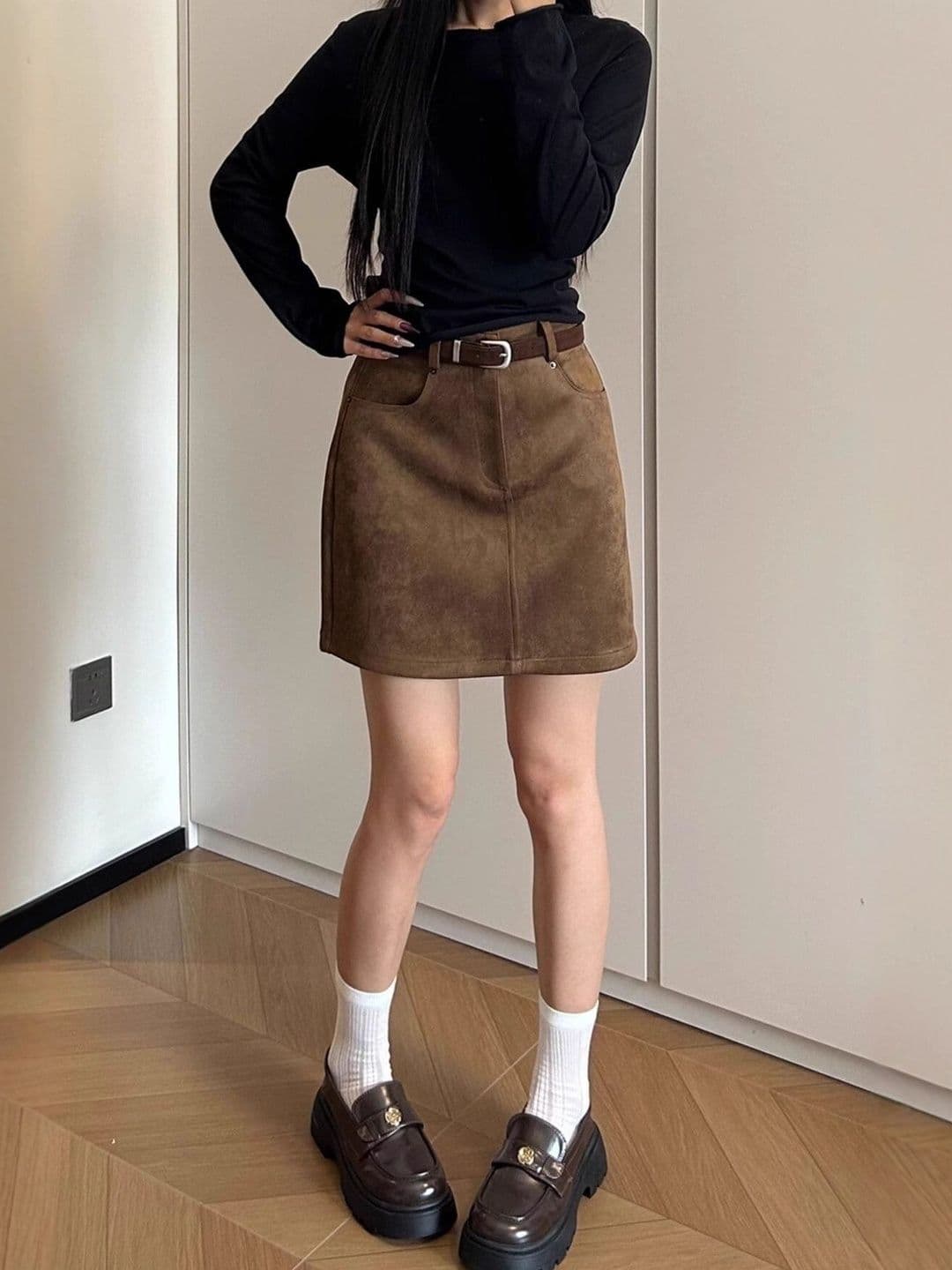 StyleCast x Revolte StyleCast Brown Mini Skorts Skirt - view 1