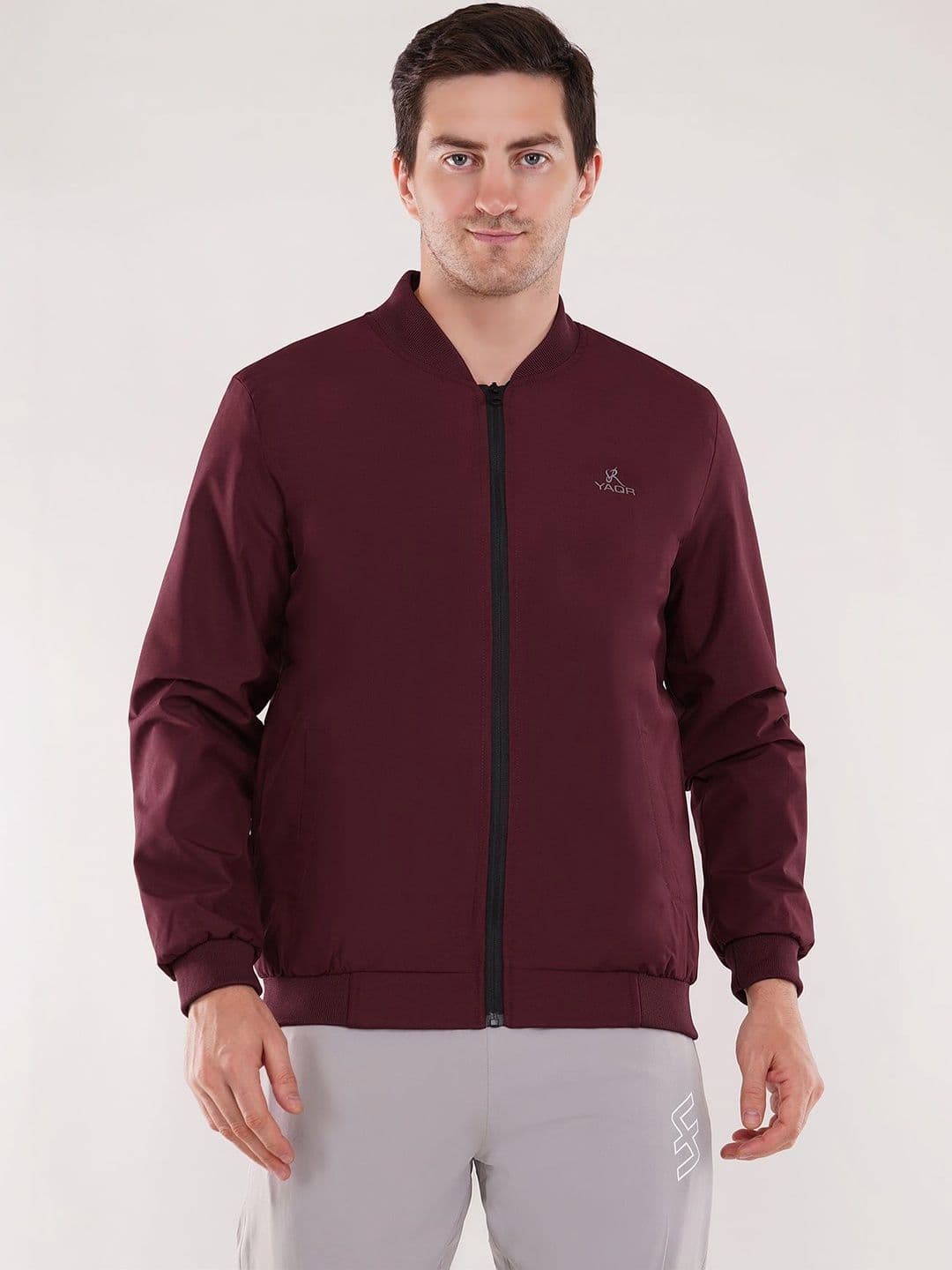 YAQR Men Brand Logo Lightweight Bomber Jacket - view 1