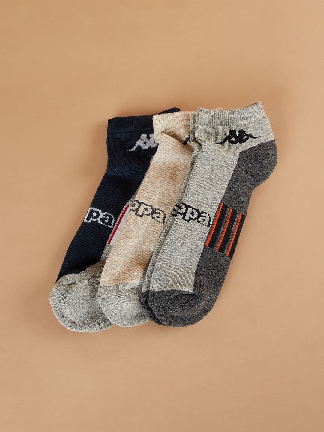 Kappa Men Pack Of 3 Patterned Cotton Shoe Liners Socks - view 1